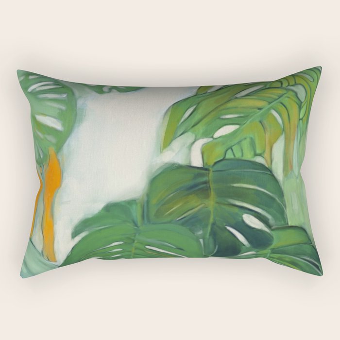 Green Abstract Plants Rectangular Pillow Gallery Image 1