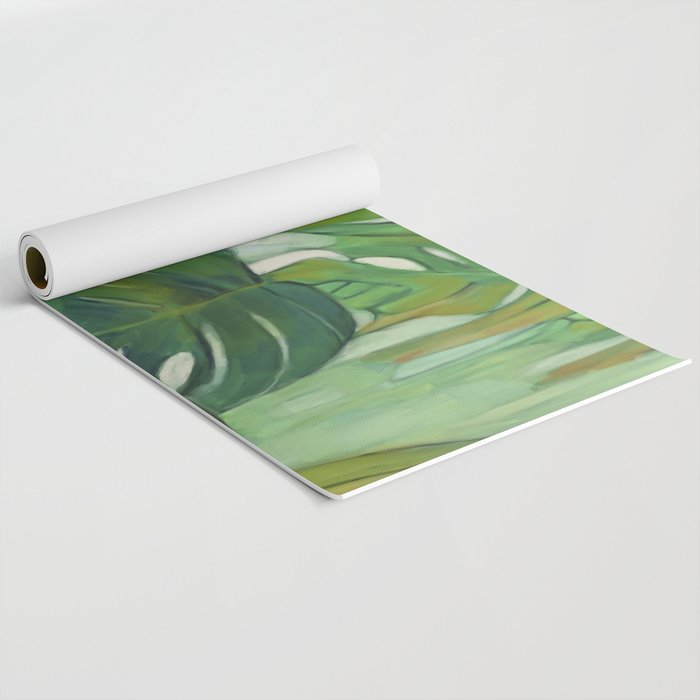 Green Abstract Plants Yoga Mat Gallery Image 2