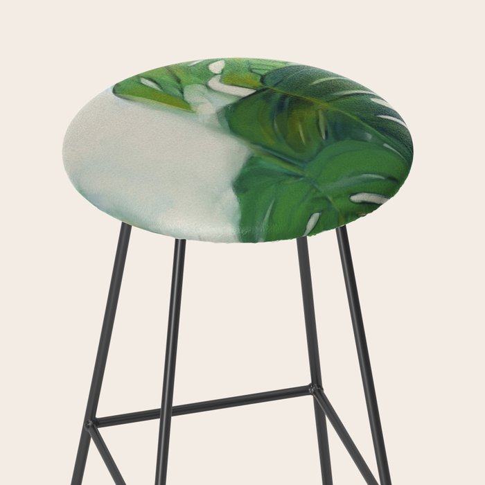 Green Abstract Plants Stool Gallery Image 2