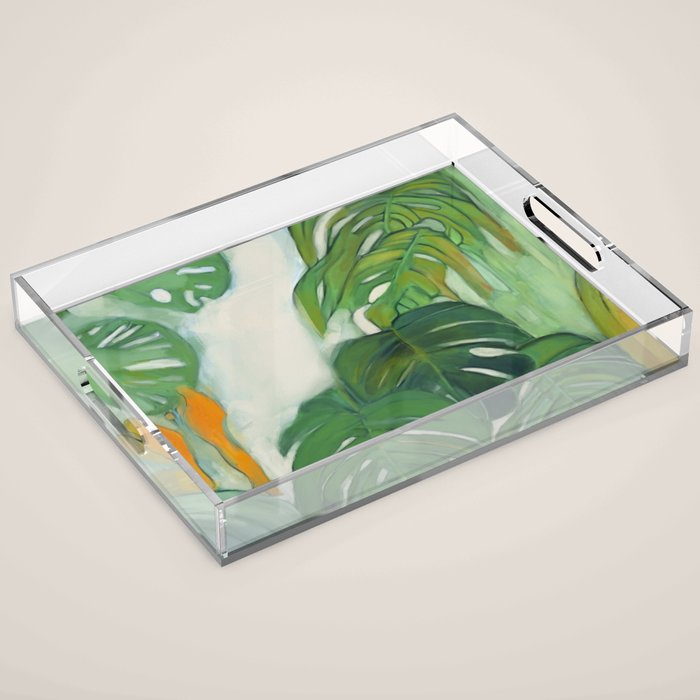 Green Abstract Plants Acrylic Tray Gallery Image 1