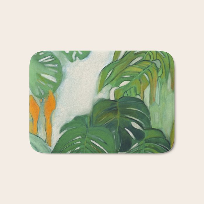 Green Abstract Plants Bath Mat Gallery Image 1