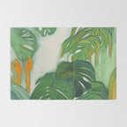 Green Abstract Plants Rug Gallery Image 2
