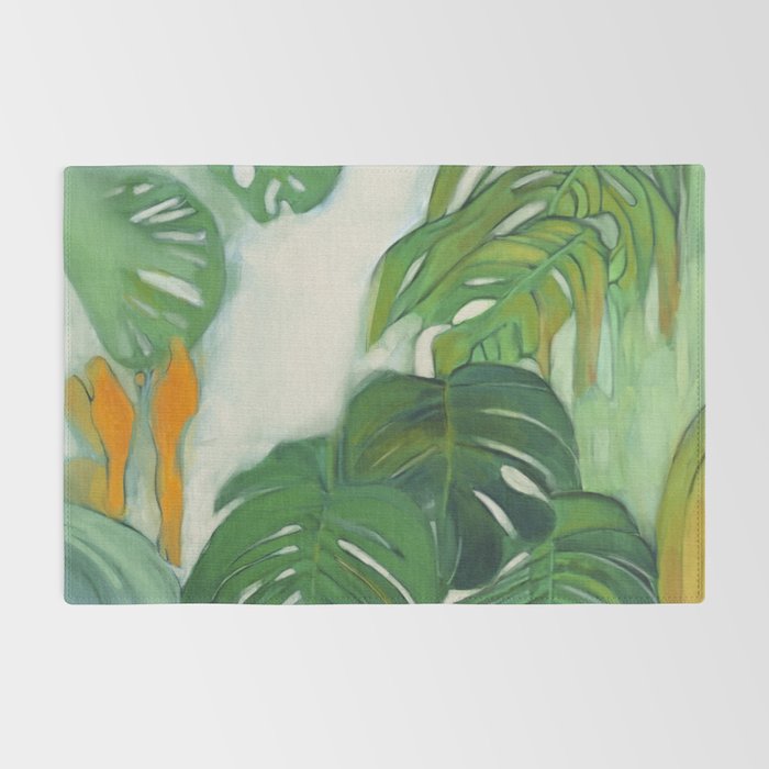 Green Abstract Plants Rug Gallery Image 2