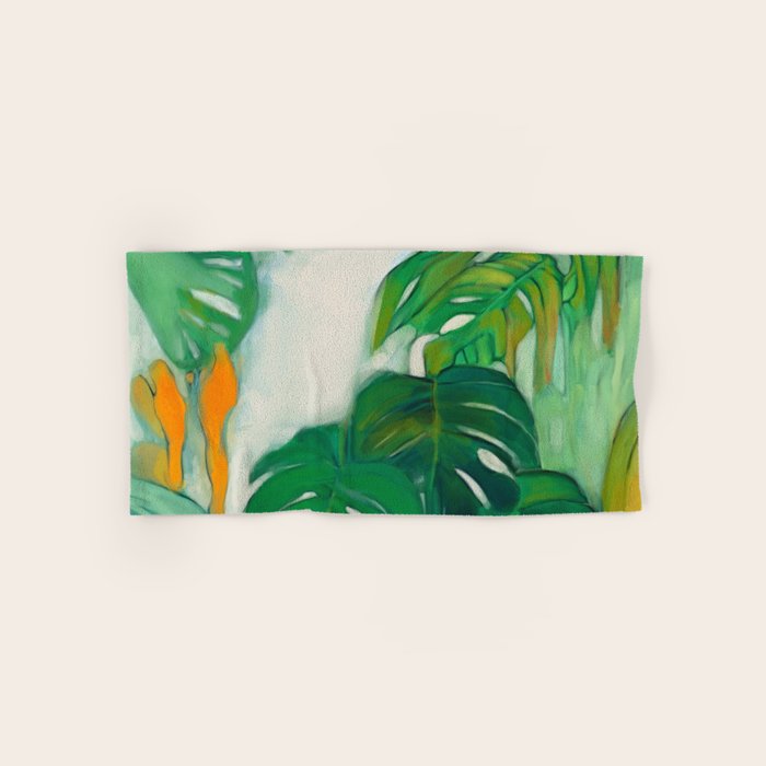 Green Abstract Plants Bath Towel Gallery Image 1