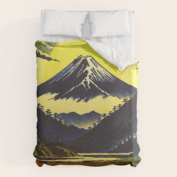 Prayer - A Contemporary Ukiyo-e Nature Landscape Duvet Cover Gallery Image 6