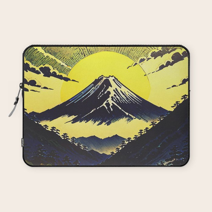 Prayer - A Contemporary Ukiyo-e Nature Landscape Laptop Sleeve Gallery Image 1