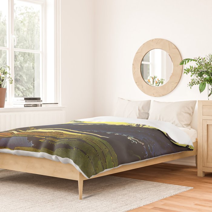 Prayer - A Contemporary Ukiyo-e Nature Landscape Duvet Cover Gallery Image 2