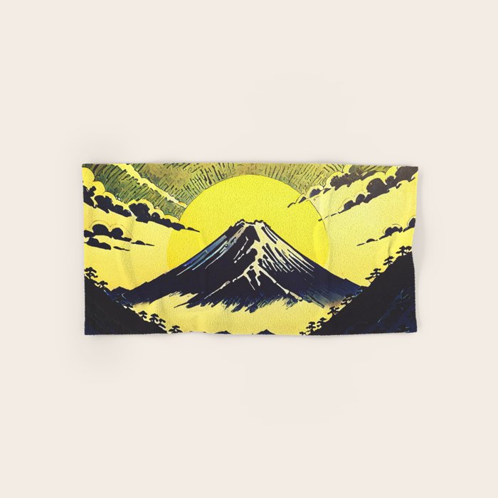 Prayer - A Contemporary Ukiyo-e Nature Landscape Bath Towel Gallery Image 1