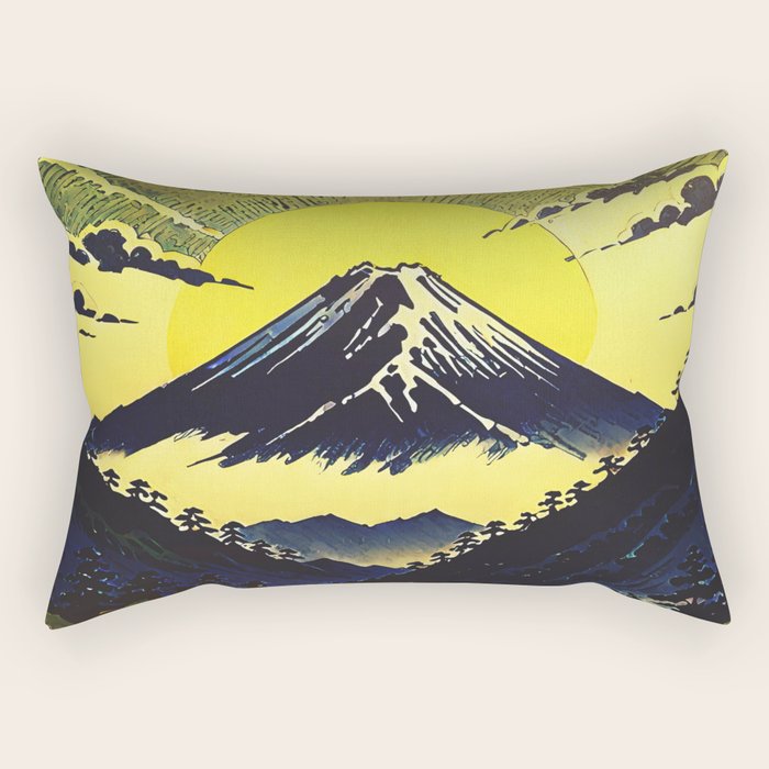 Prayer - A Contemporary Ukiyo-e Nature Landscape Rectangular Pillow Gallery Image 2