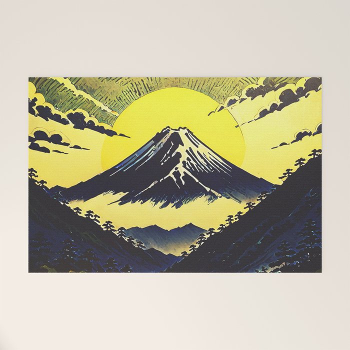 Prayer - A Contemporary Ukiyo-e Nature Landscape Welcome Mat Gallery Image 1
