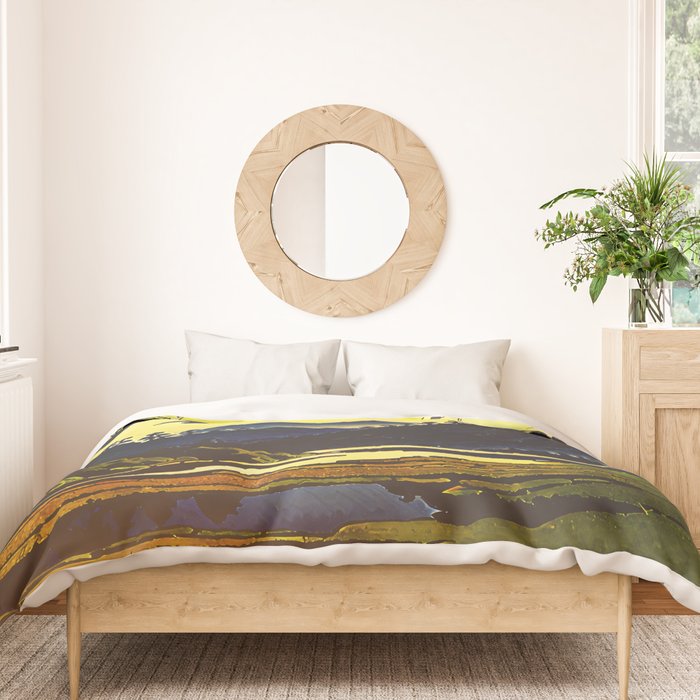 Prayer - A Contemporary Ukiyo-e Nature Landscape Duvet Cover Gallery Image 3
