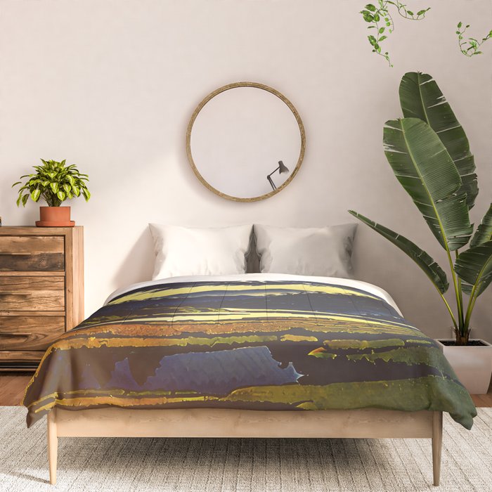 Prayer - A Contemporary Ukiyo-e Nature Landscape Comforter Gallery Image 3