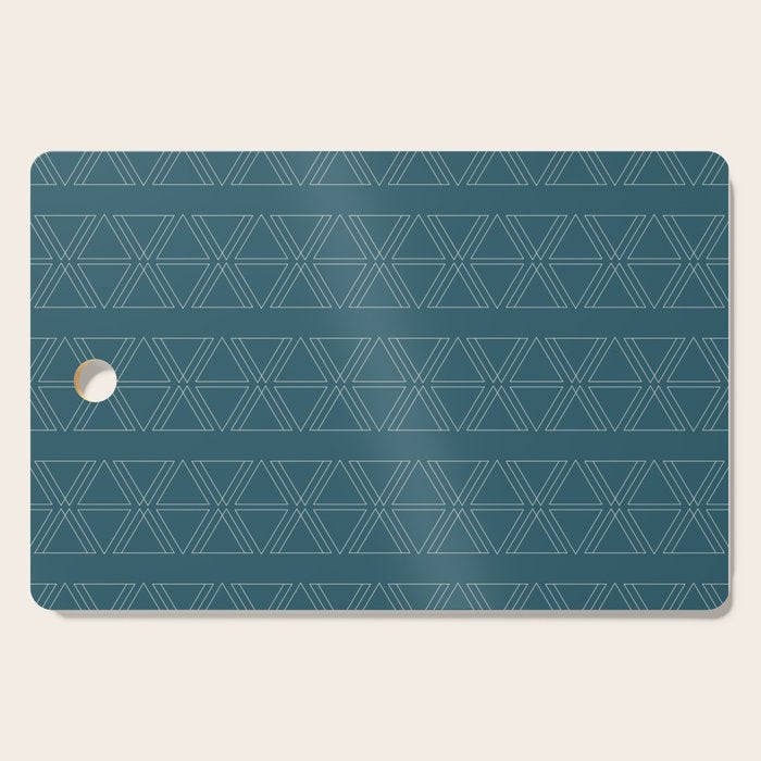 lines geo-teal Cutting Board Gallery Image 1