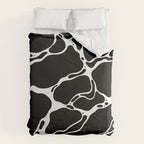 Black and white water wave ripple pattern Comforter Gallery Image 6