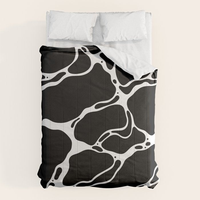 Black and white water wave ripple pattern Comforter Gallery Image 1