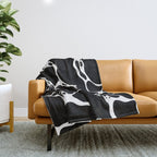 Black and white water wave ripple pattern Throw Blanket Gallery Image 1