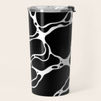 Black and white water wave ripple pattern Travel Mug Gallery Image 2