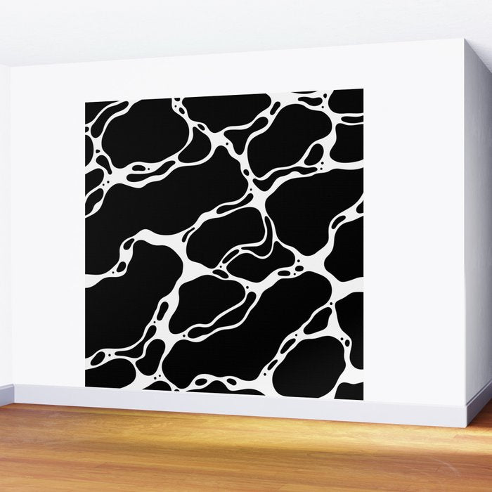 Black and white water wave ripple pattern Wall Mural Gallery Image 2