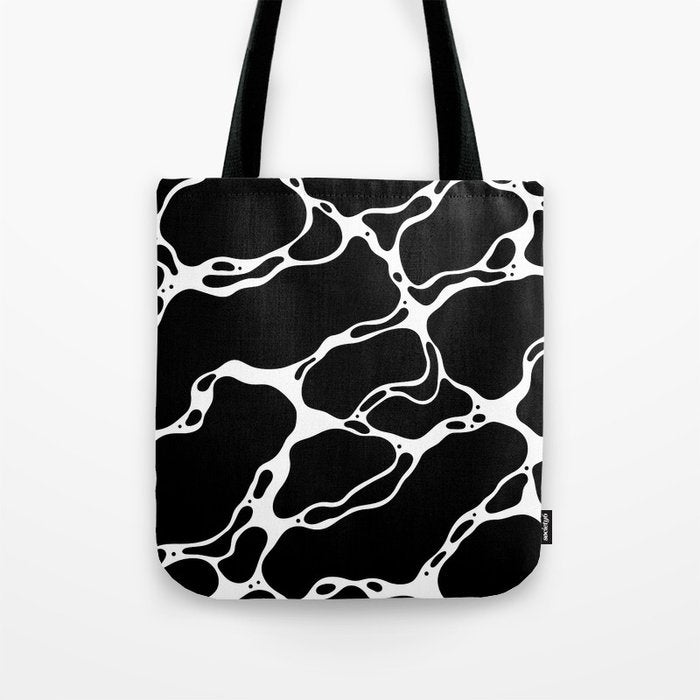 Black and white water wave ripple pattern Tote Bag Gallery Image 1