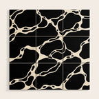 Black and white water wave ripple pattern Wood Wall Art Gallery Image 1