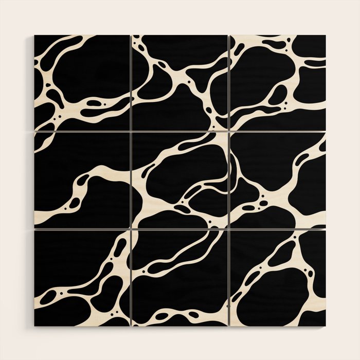 Black and white water wave ripple pattern Wood Wall Art Gallery Image 1