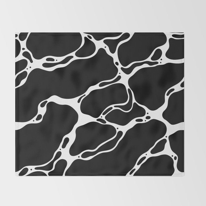 Black and white water wave ripple pattern Throw Blanket Gallery Image 2