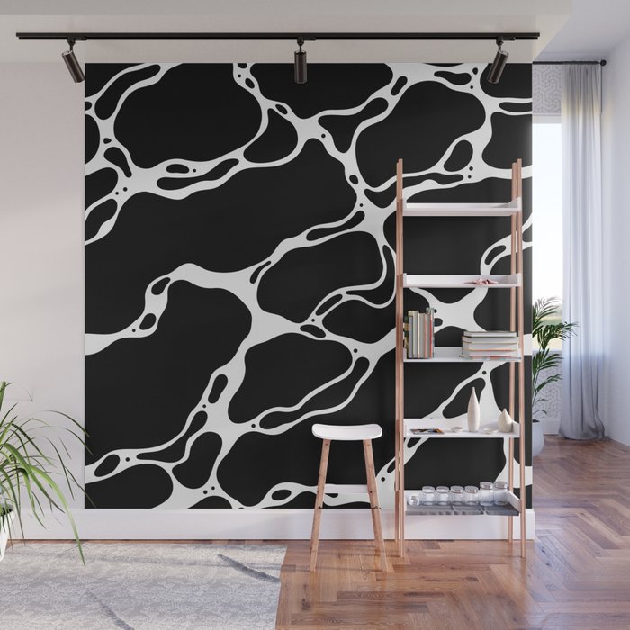 Black and white water wave ripple pattern Wall Mural Gallery Image 1