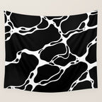 Black and white water wave ripple pattern Wall Tapestry Gallery Image 4