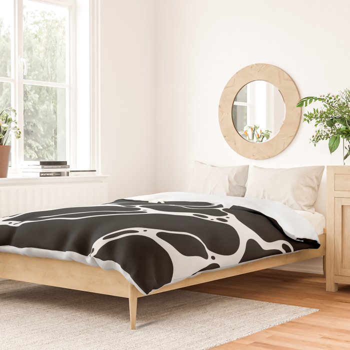 Black and white water wave ripple pattern Duvet Cover Gallery Image 2