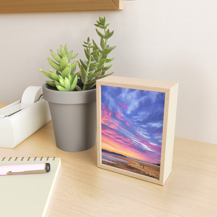 Pink and Purple Sunrise Over Bay Mini Art Print Gallery Image 2