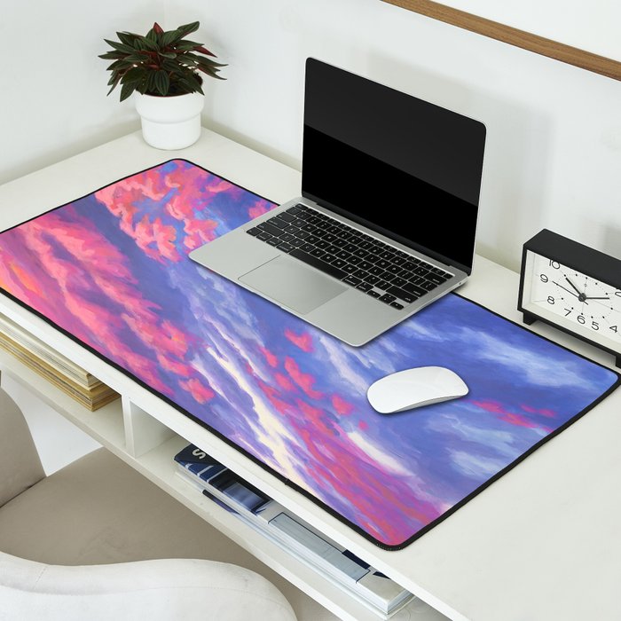 Pink and Purple Sunrise Over Bay Desk Mat Gallery Image 2