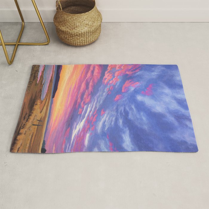 Pink and Purple Sunrise Over Bay Rug Gallery Image 1