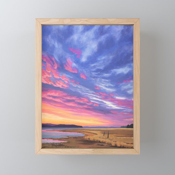 Pink And Purple Sunrise Over Bay Mini Art Print Gallery Image 1