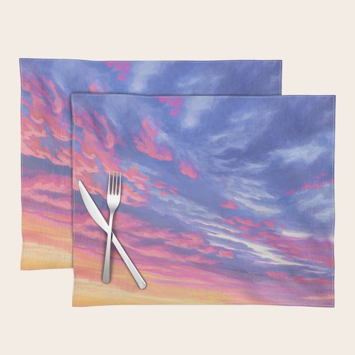 Pink and Purple Sunrise Over Bay Placemat Gallery Image 1