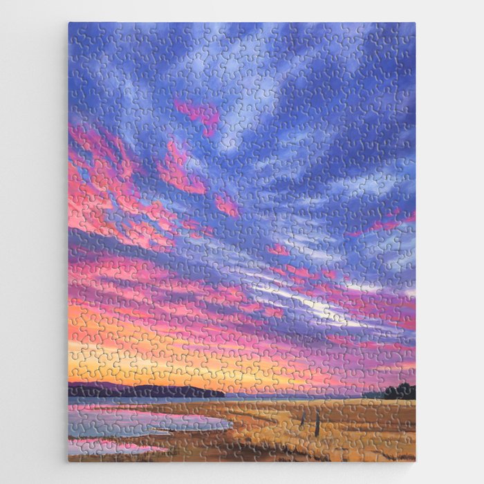 Pink and Purple Sunrise Over Bay Jigsaw Puzzle Gallery Image 1