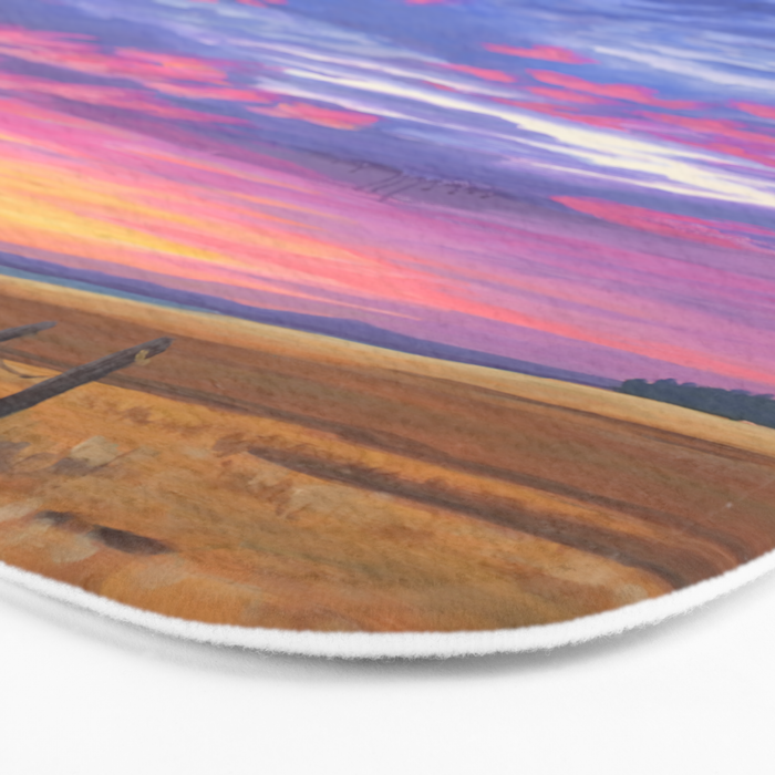 Pink and Purple Sunrise Over Bay Bath Mat Gallery Image 3