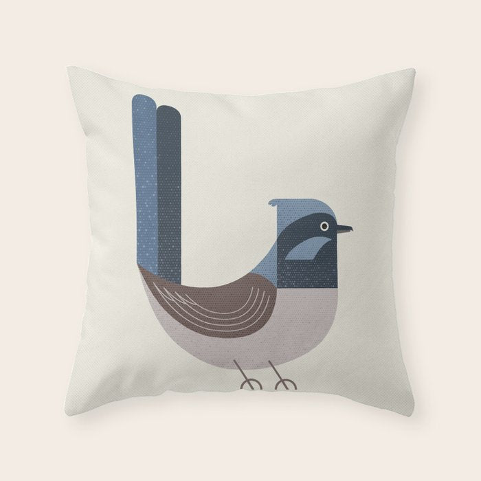 Whimsy Superb Fairywren Throw Pillow Gallery Image 6