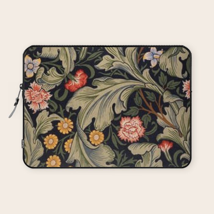 William Morris Laurel Multi-Colored Floral Textile Pattern Sunflower, Aster, Dahlia Laptop Sleeve Gallery Image 1