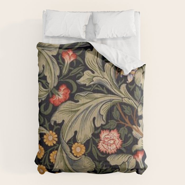 William Morris Laurel Multi-Colored Floral Textile Pattern Sunflower, Aster, Dahlia Comforter Gallery Image 6