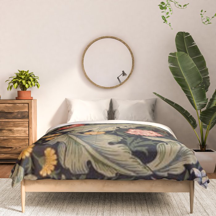 William Morris Laurel Multi-Colored Floral Textile Pattern Sunflower, Aster, Dahlia Comforter Gallery Image 3