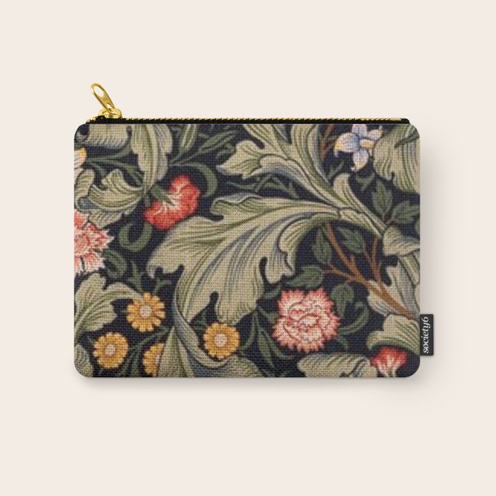 William Morris Laurel Multi-Colored Floral Textile Pattern Sunflower, Aster, Dahlia Carry All Pouch Gallery Image 1