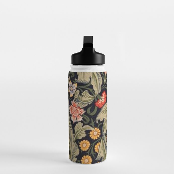William Morris Laurel Multi-Colored Floral Textile Pattern Sunflower, Aster, Dahlia Water Bottle Gallery Image 3