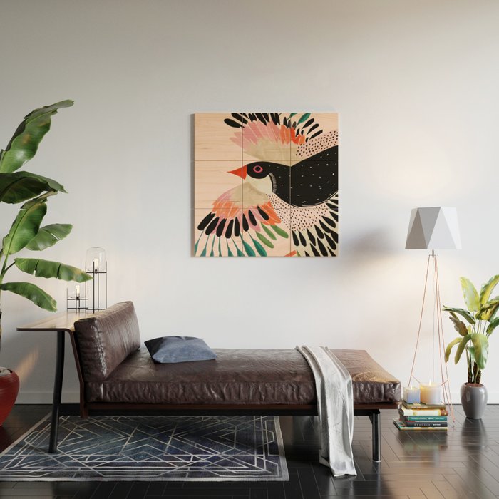 Colorful Wings Wood Wall Art Gallery Image 2