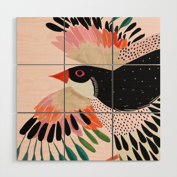 Colorful Wings Wood Wall Art Gallery Image 1