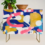 Graffiti Colorful Funky Acrylic Painting Pink Blue Yellow Patterns Shapes by Ejaaz Haniff Credenza Gallery Image 1