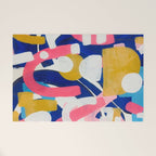 Graffiti Colorful Funky Acrylic Painting Pink Blue Yellow Patterns Shapes by Ejaaz Haniff Welcome Mat Gallery Image 1