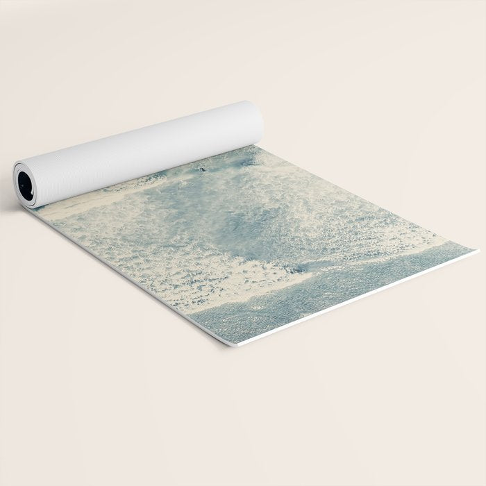 Ice Blue Surf - Aerial Ocean Sea Photography Yoga Mat Gallery Image 2