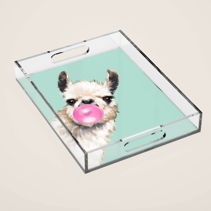 Bubble Gum Sneaky Llama in Green Acrylic Tray Gallery Image 1