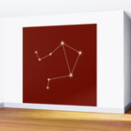 Libra Zodiac Star Constellation Line Art Ruby Red Wall Mural Gallery Image 2
