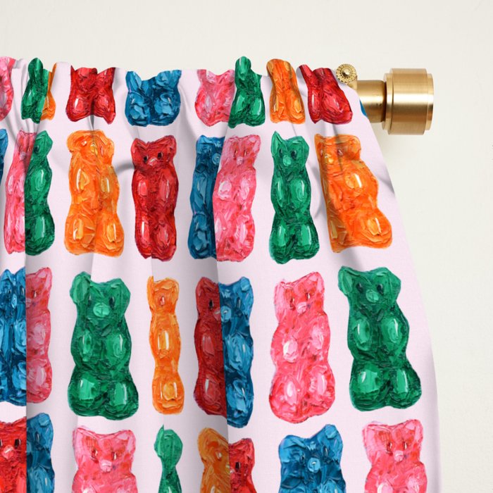 Gummy Bear Rainbow on PInk Window Curtain Gallery Image 2